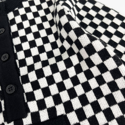 CHUNKY KNITTED CHECKERBOARD ALL IN ONE