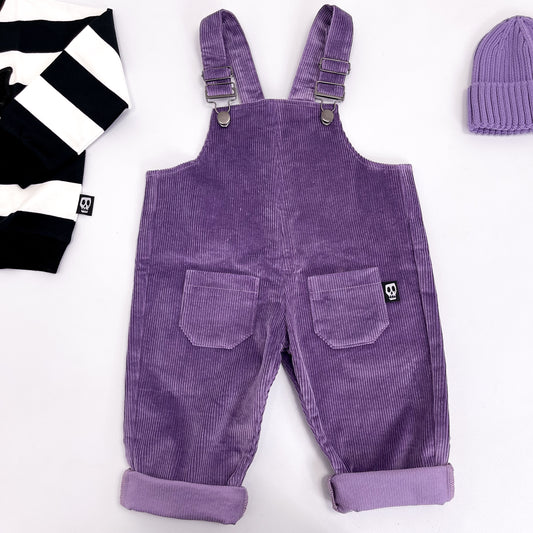 NOT SO BASIC DUSKY LILAC CORDUROY DUNGAREES