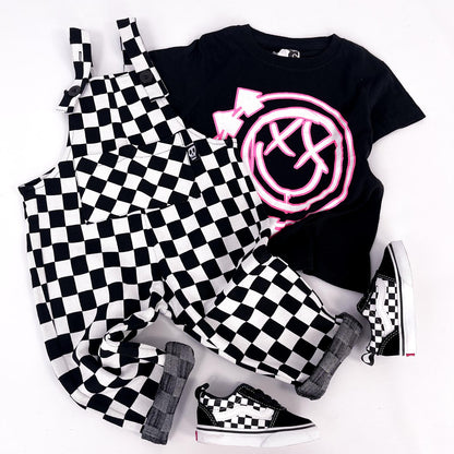 CHECKERBOARD DUNGAREES