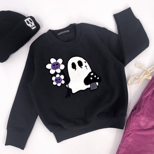 ⚡LILAC DAISY GHOST EMBROIDERED PATCH SWEATSHIRT⚡