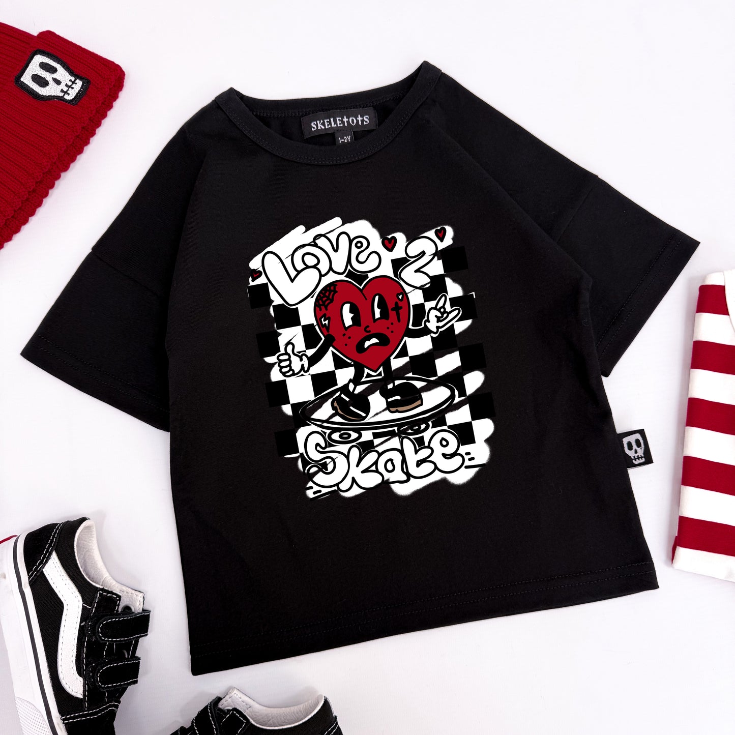 LOVE 2 SKATE BLACK TEE