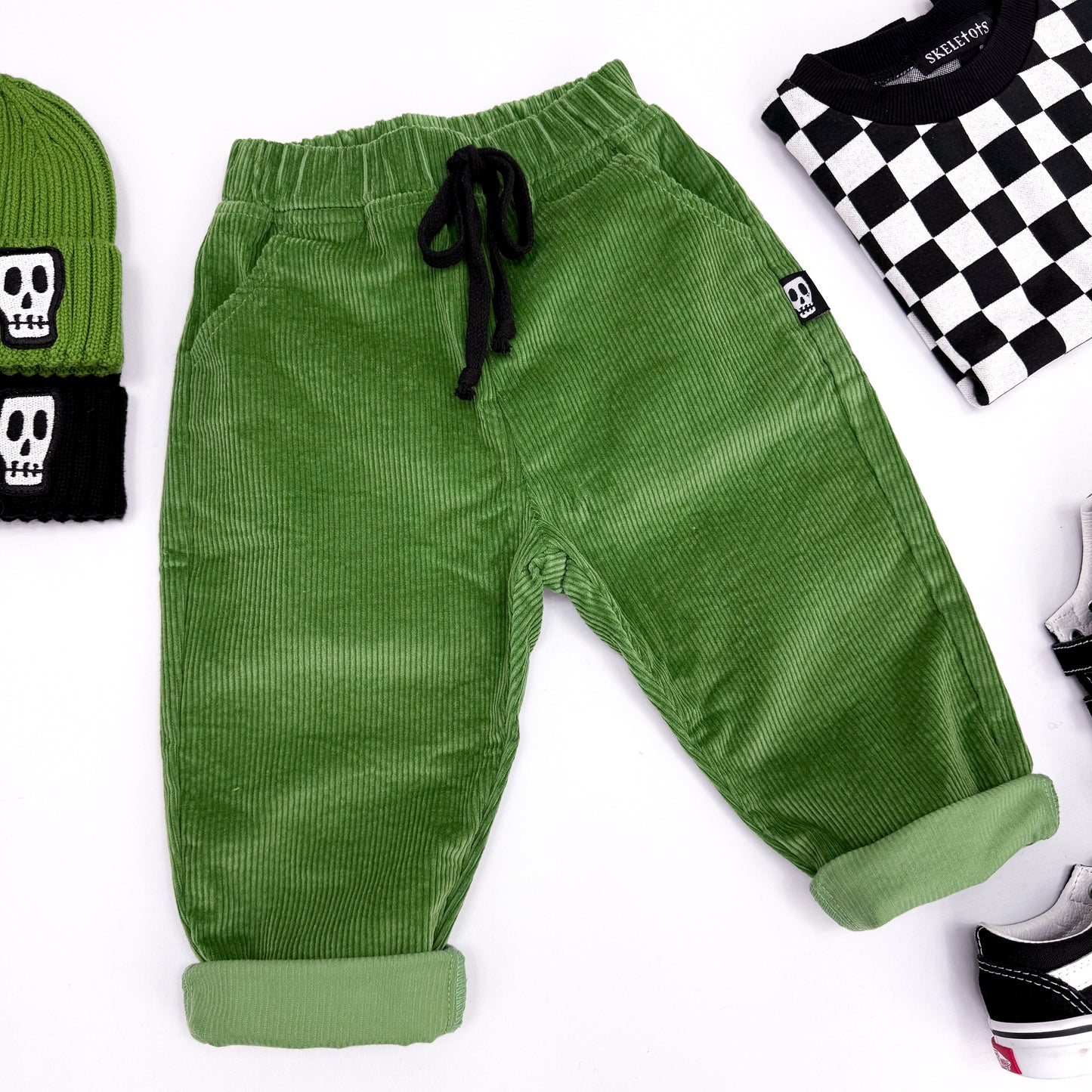 NOT SO BASIC GREEN CORD TROUSERS