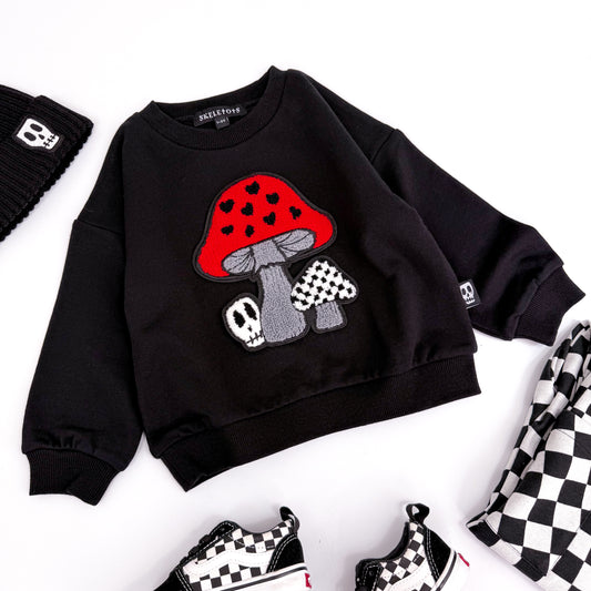 RED TOADSTOOL SKULL SWEATSHIRT