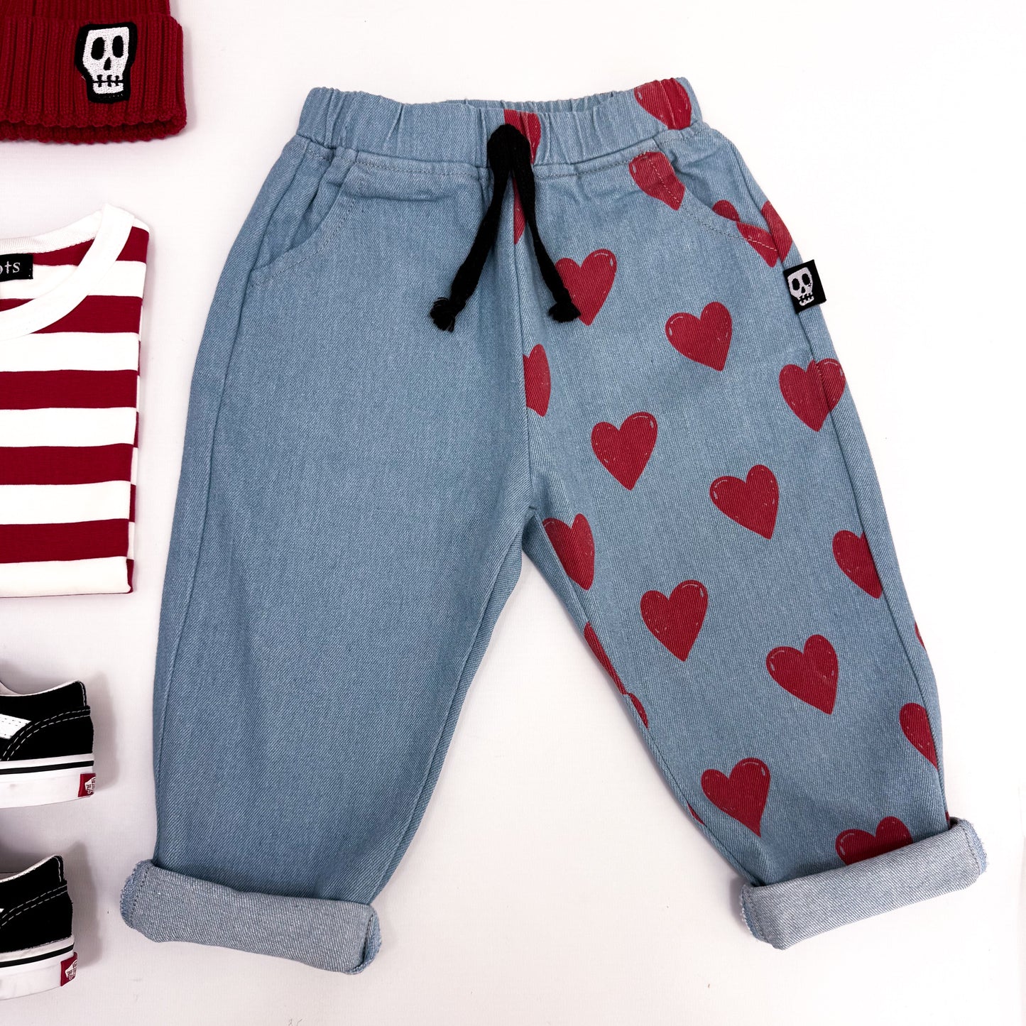 LOVE HEART DENIM TROUSERS