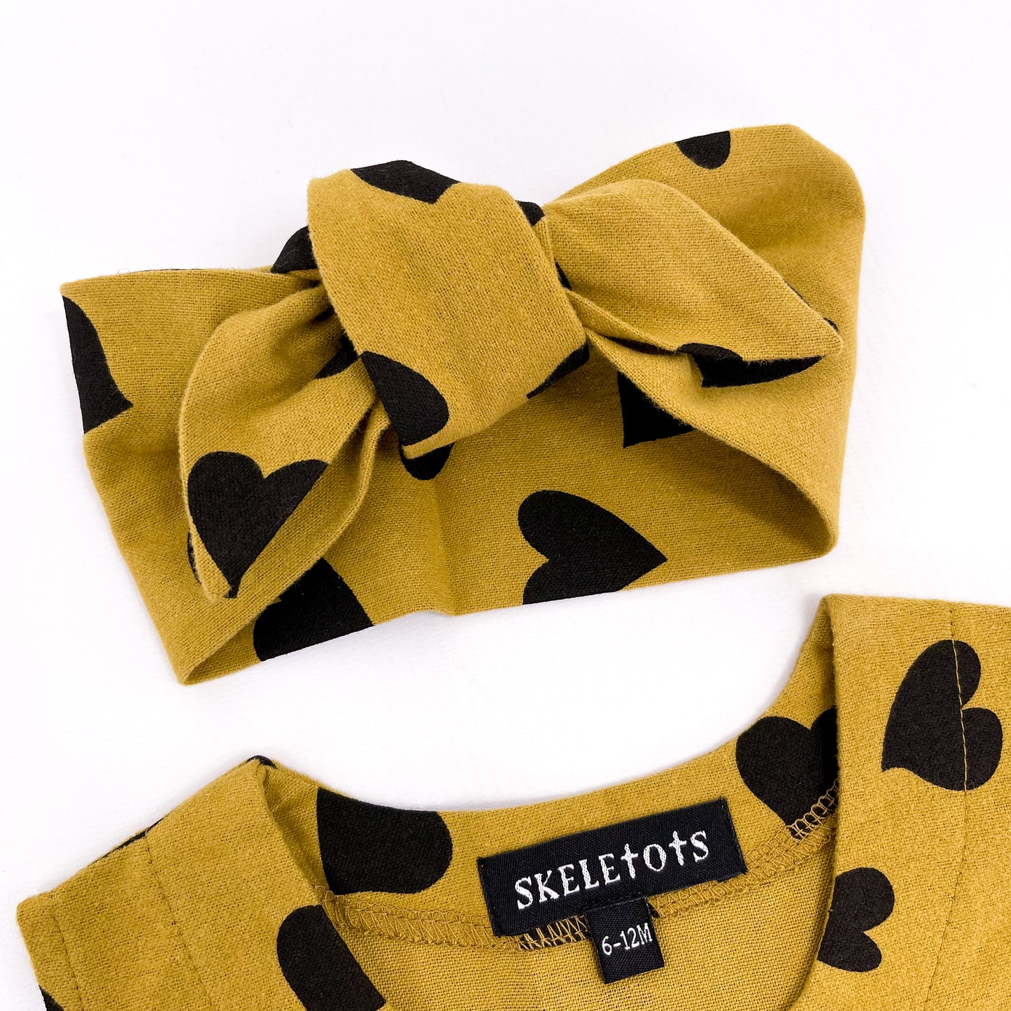 LOVE HEART MUSTARD HEADBAND