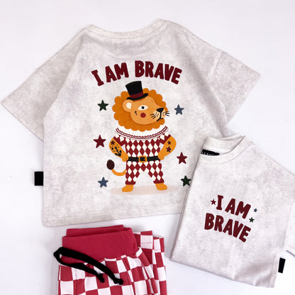 I AM BRAVE BACKPRINT OVERSIZED TEE