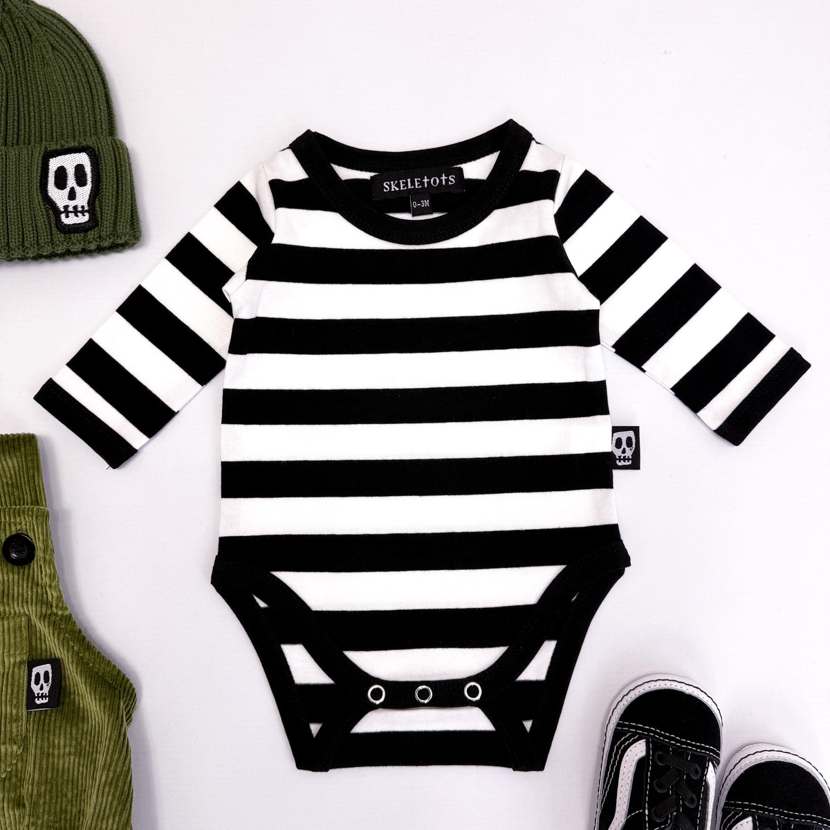NOT SO BASIC BLACK & WHITE STRIPE BODYSUIT