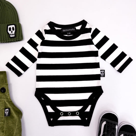 NOT SO BASIC BLACK & WHITE STRIPE BODYSUIT