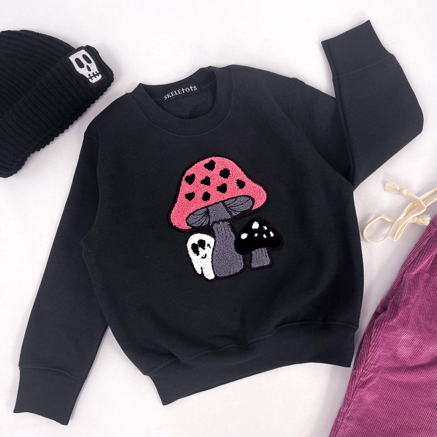 ⚡PINK TOADSTOOL GHOST EMBROIDERED PATCH SWEATSHIRT⚡