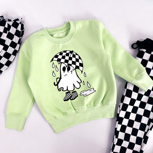 RAIN CHECK GHOST PASTEL GREEN SWEATSHIRT AGE 7/8