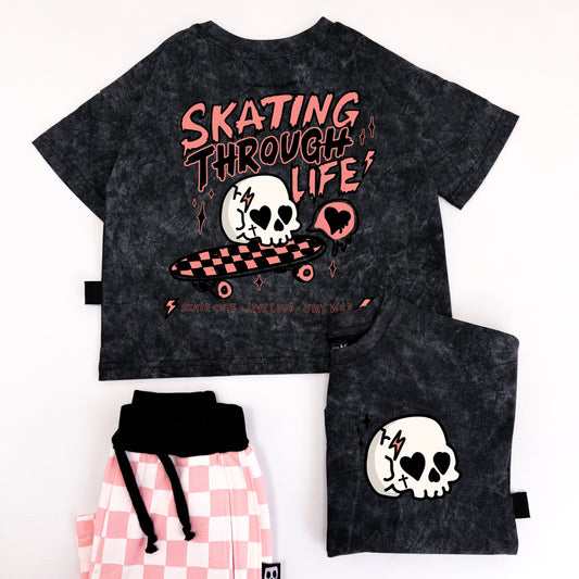 SKATING THROUGH LIFE BACK PRINT OVERSIZED TEE