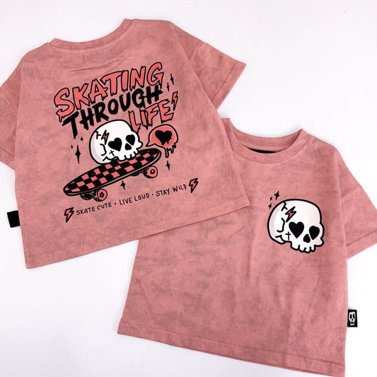 SKATING THROUGH LIFE BACK PRINT OVERSIZED TEE