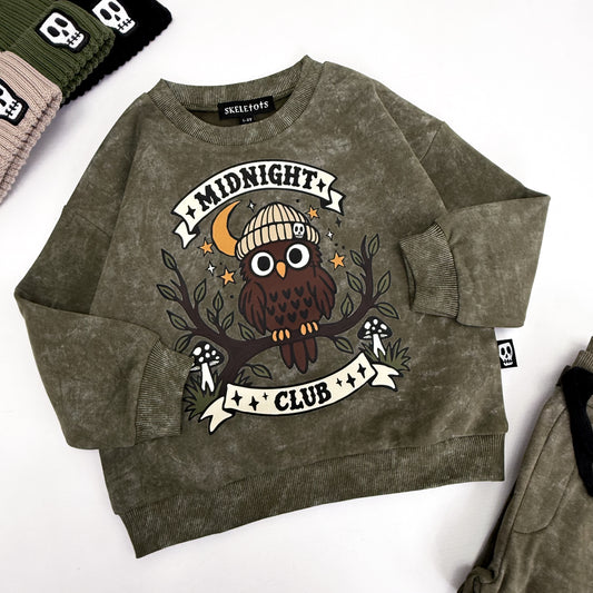 MIDNIGHT OWL CLUB OVERSIZED SWEATSHIRT