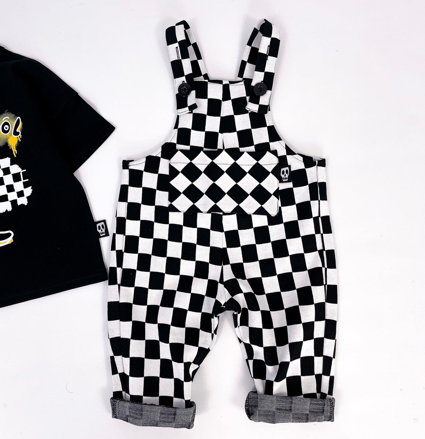 CHECKERBOARD DUNGAREES