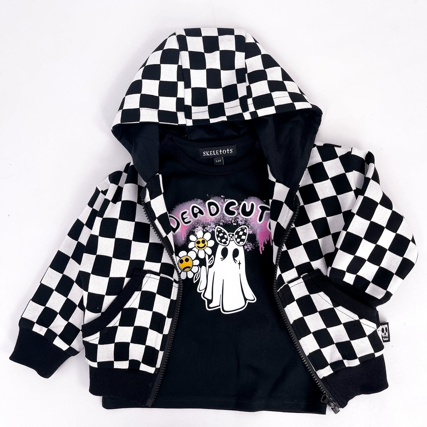 CHECKERBOARD HOODED JACKET